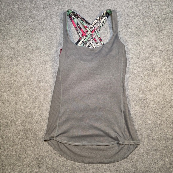 Lululemon Tops - Lululemon Tank Women 6 Gray Free To Be Tank Strappy Back Built-in Bra